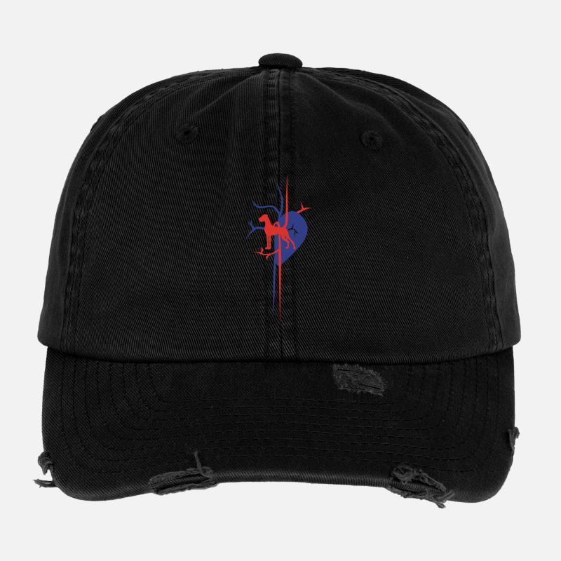 Great Dane in the heart Flexfit Vintage Destroyed Cap