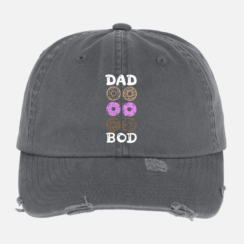 Dad Bod Donut Sixpack Flexfit Vintage Destroyed Cap