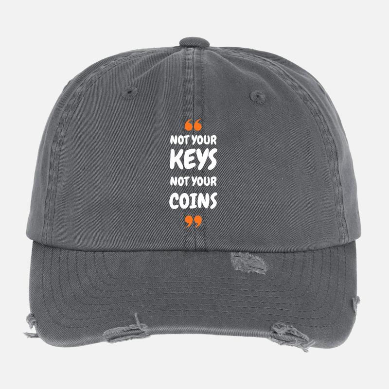 Bitcoin 2025 Security - Not Your Keys Not Your Coi Flexfit Vintage Destroyed Cap