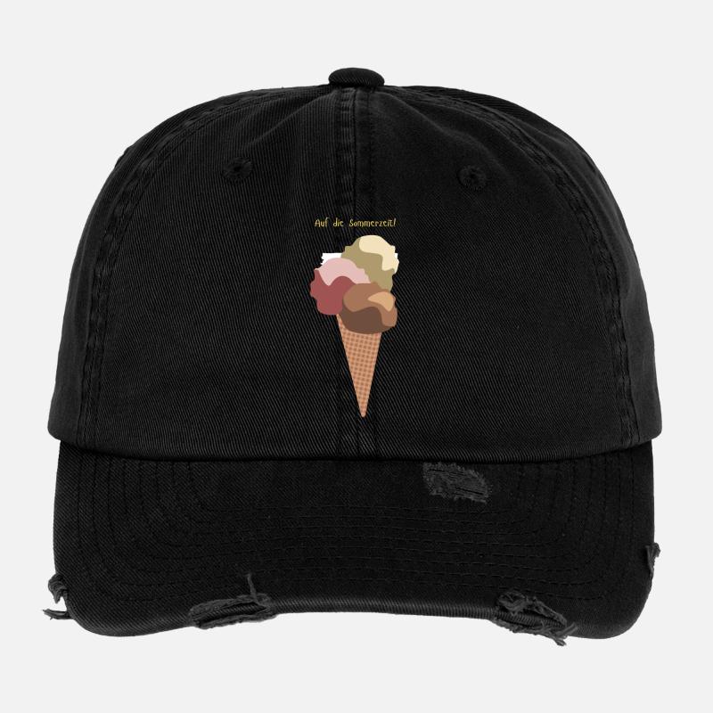 Auf die Sommerzeit Eiswaffel Flexfit Vintage Destroyed Cap