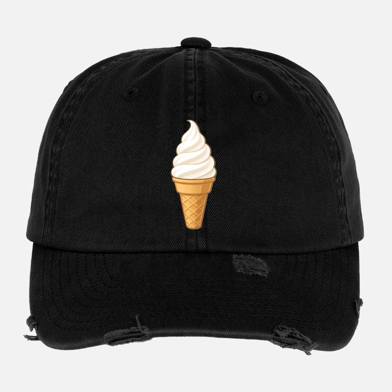 Vanille-Softeis Flexfit Vintage Destroyed Cap