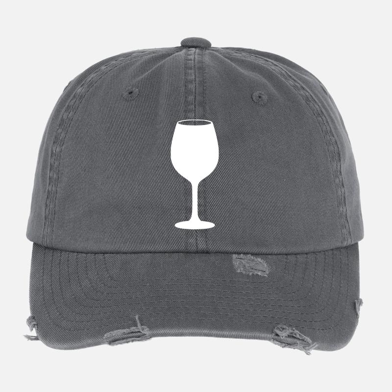 Wine Wine Glass Red Wine Drinker Gift Flexfit Vintage Destroyed Cap