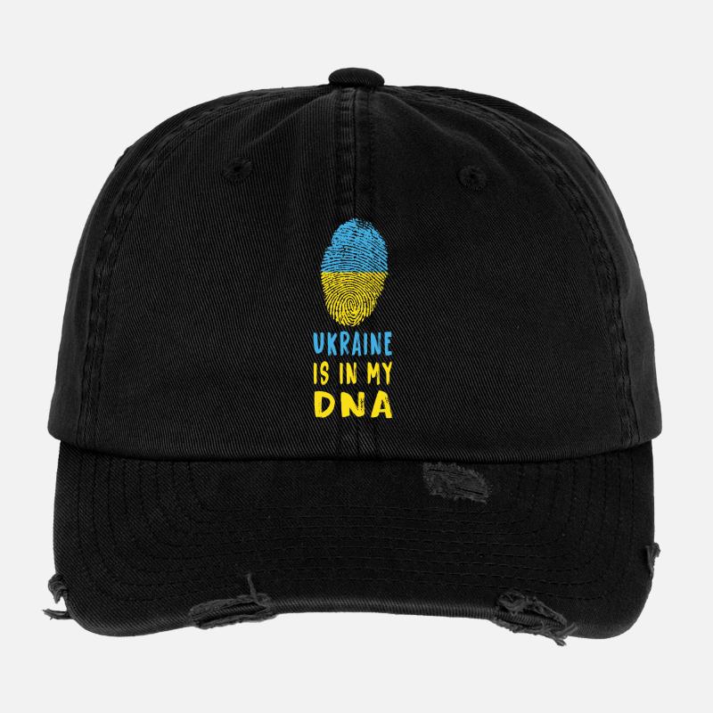 Ukraine ist in meiner DNA / Geschenkidee Flexfit Vintage Destroyed Cap