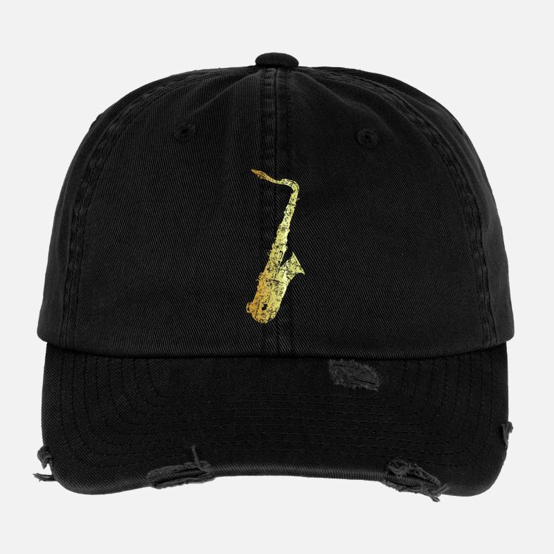 Tenor Saxophone (Ancient Gold) Flexfit Vintage Destroyed Cap