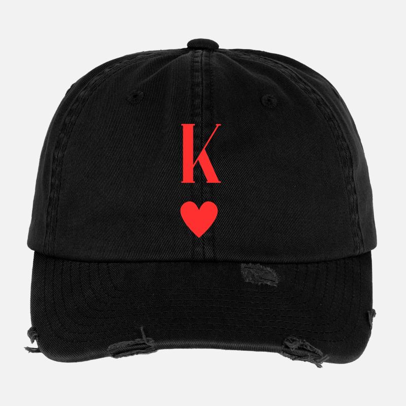 K Coeur Monogramme Graphique Casquette vintage effet usé Flexfit