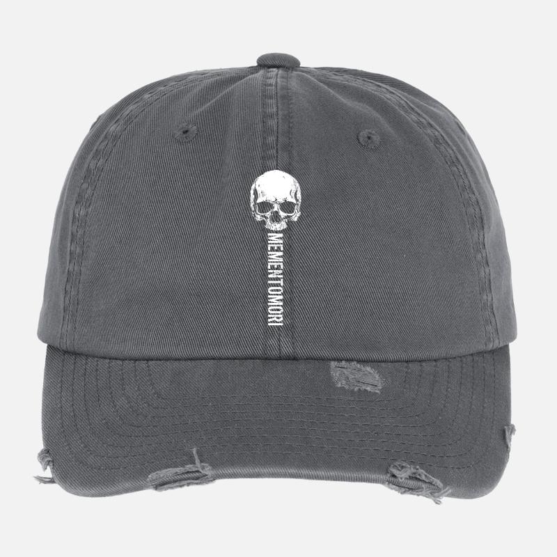 Skull Art Memento Mori Flexfit Vintage Destroyed Cap