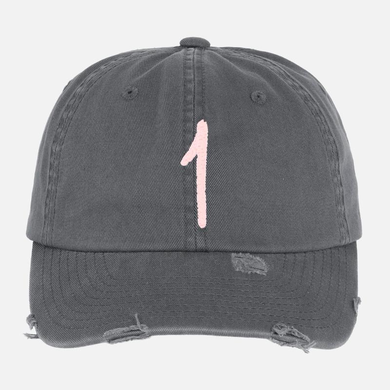 Chiffre 1 Casquette vintage effet usé Flexfit