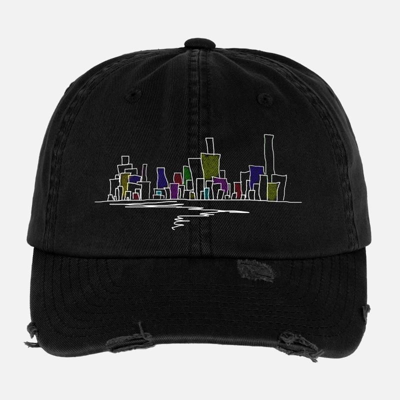 skyline - Casquette vintage effet usé Flexfit - noir