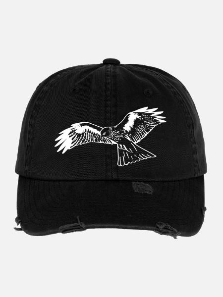 Falcon in white - Flexfit Vintage Destroyed Cap - black