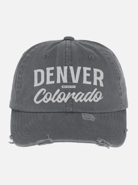 Vintage Denver Colorado - Flexfit Vintage Destroyed Cap - dark grey - Front