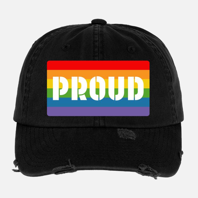 Fier arc-en-ciel Casquette vintage effet usé Flexfit