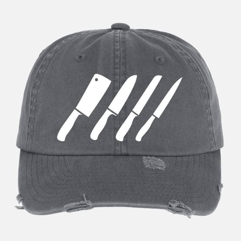 Knife Drawing Flexfit Vintage Destroyed Cap