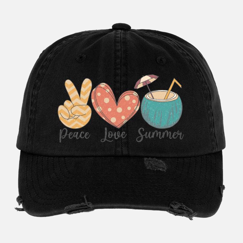 Frieden Liebe Sommer Flexfit Vintage Destroyed Cap
