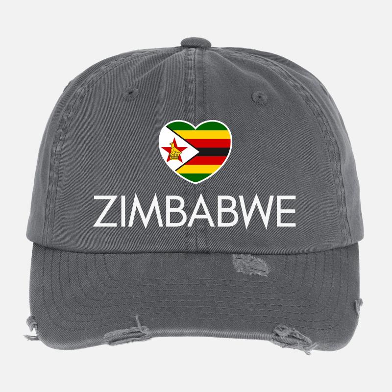 J’aime le Zimbabwe, c’est le cœur du Zimbabwe Casquette vintage effet usé Flexfit