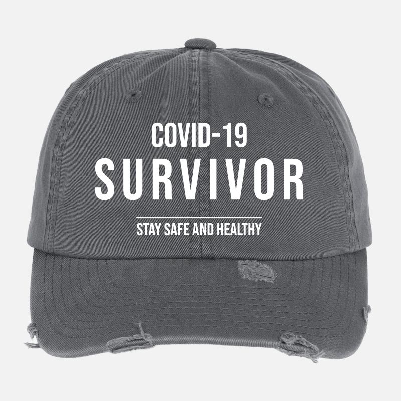 Corona Survivor Design Geschenk Flexfit Vintage Destroyed Cap