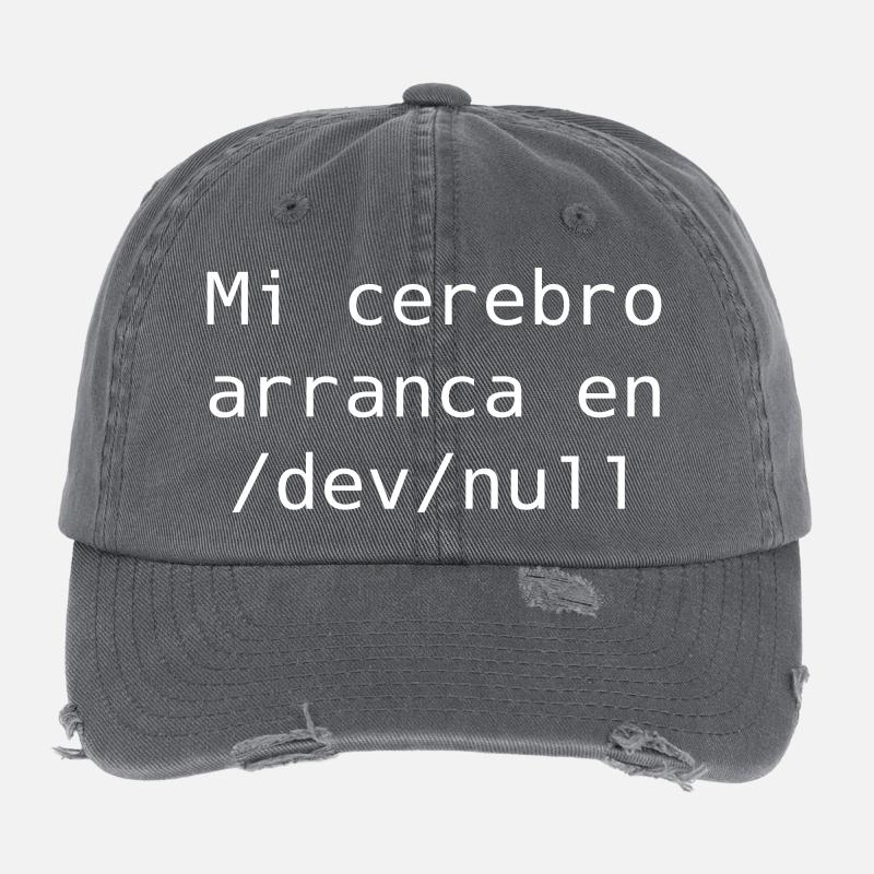 My brain starts in /dev /null Flexfit Vintage Destroyed Cap
