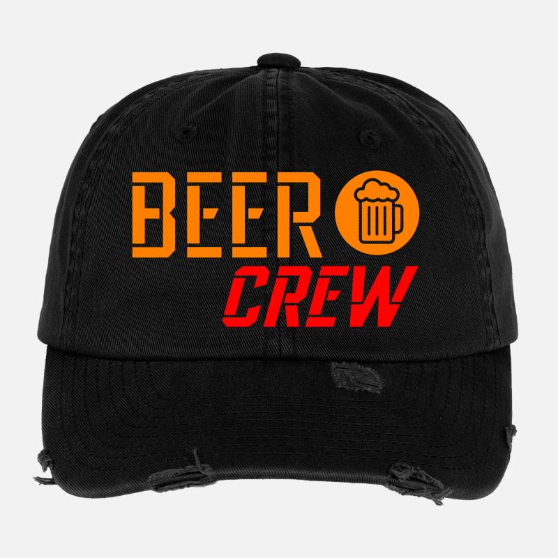 Équipe de bière - Casquette vintage effet usé Flexfit - noir