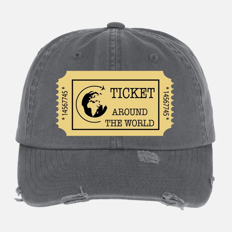 Around the World Ticket Casquette vintage effet usé Flexfit