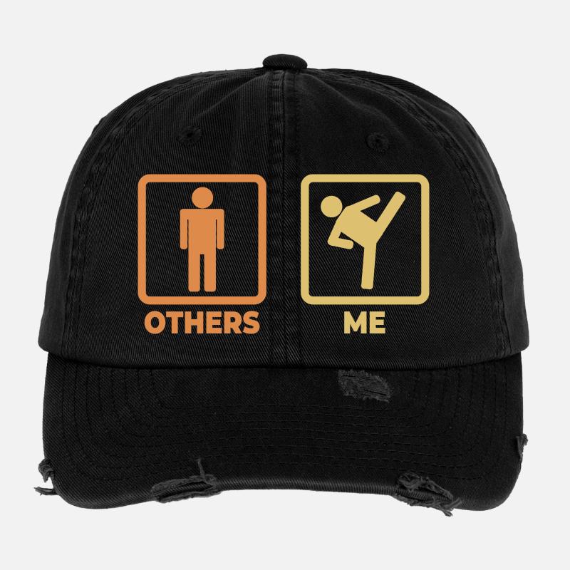 Kickboxer stick figures Flexfit Vintage Destroyed Cap