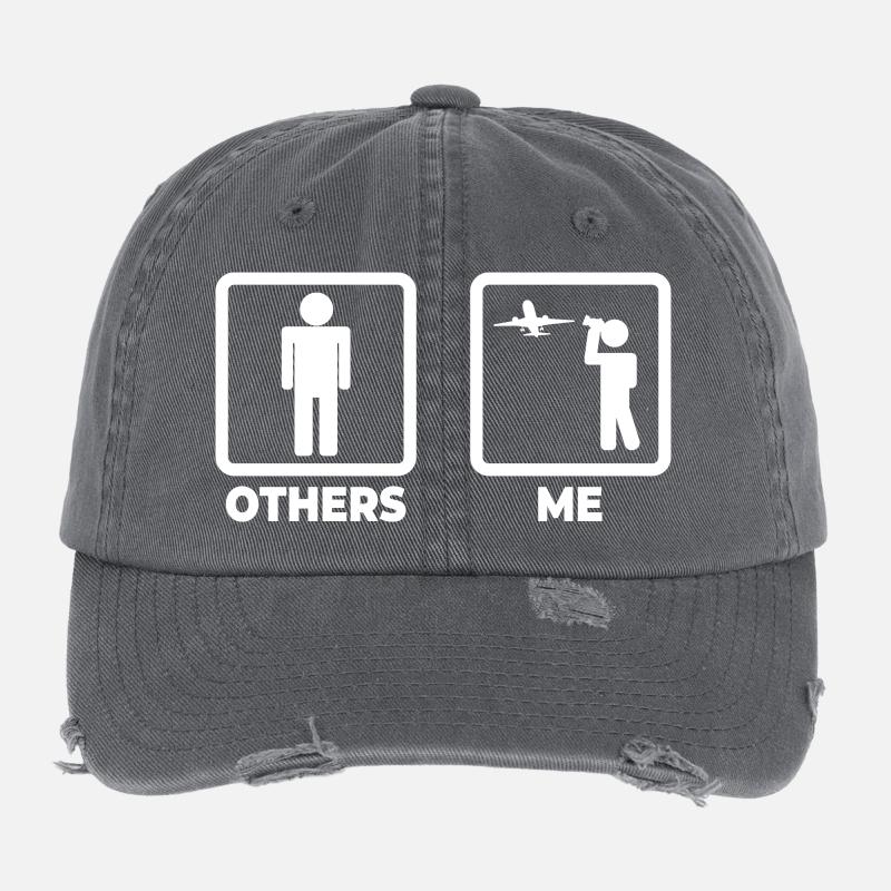 Planespotter Strichmännchen Flexfit Vintage Destroyed Cap