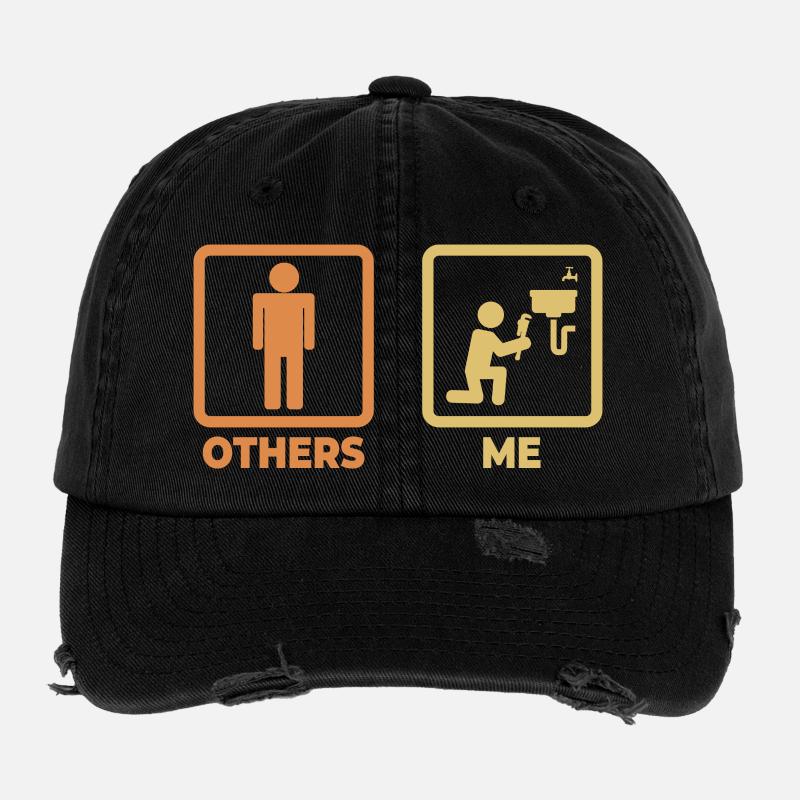 Plumber Stick Figures Flexfit Vintage Destroyed Cap