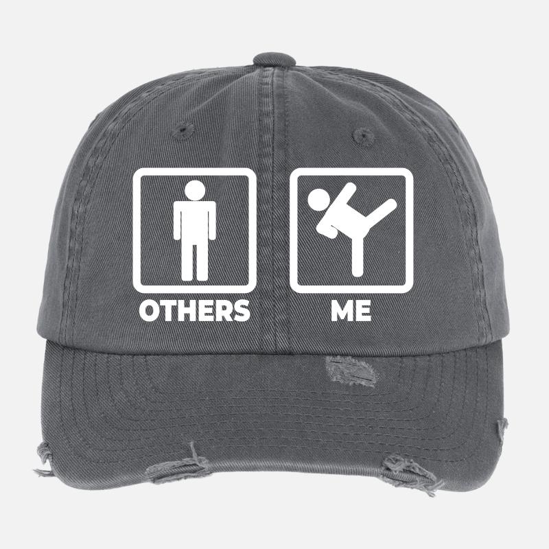 Karate Stick Figure Flexfit Vintage Destroyed Cap