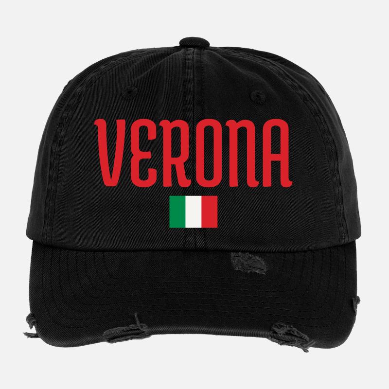 Drapeau de Vérone-Italie Casquette vintage effet usé Flexfit
