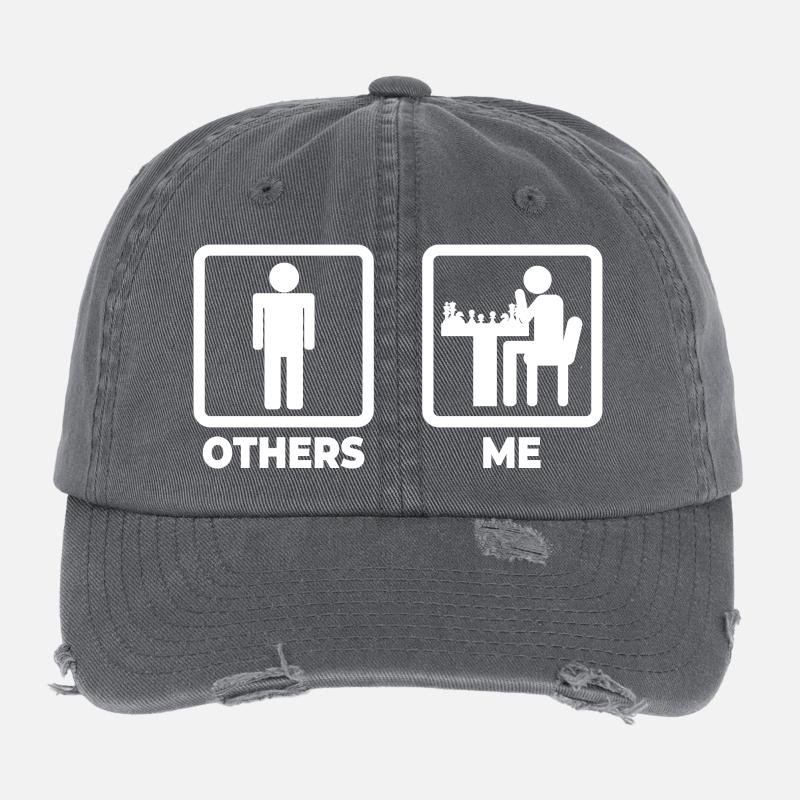Chess Stick Figure Flexfit Vintage Destroyed Cap