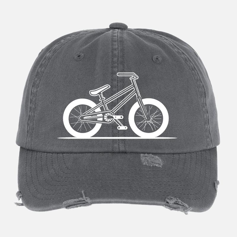 BMX Rad Zeichnung Flexfit Vintage Destroyed Cap