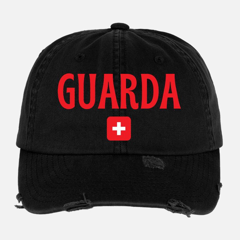 Guarda Switzerland Flag Flexfit Vintage Destroyed Cap