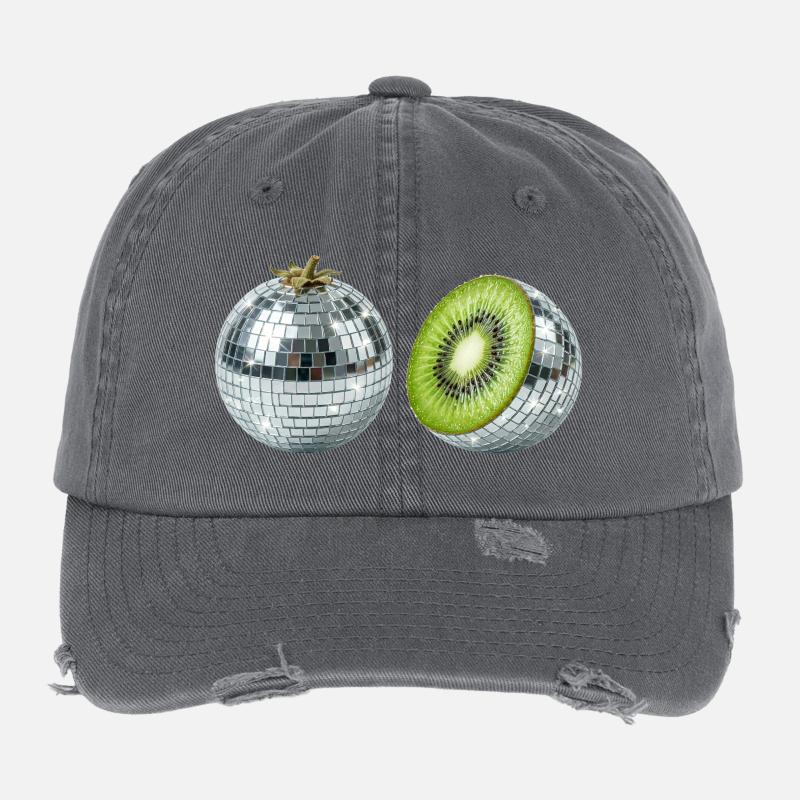 Balle Miroir Disco Kiwi Casquette vintage effet usé Flexfit