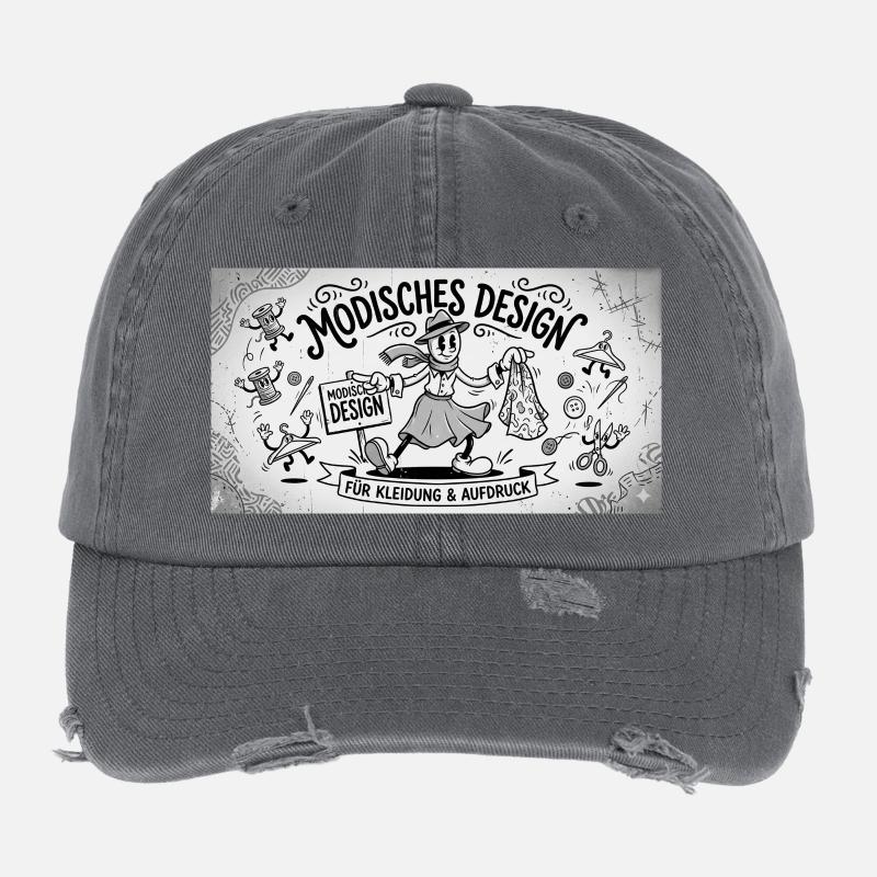 Nähkunst Modedesign Comic Flexfit Vintage Destroyed Cap