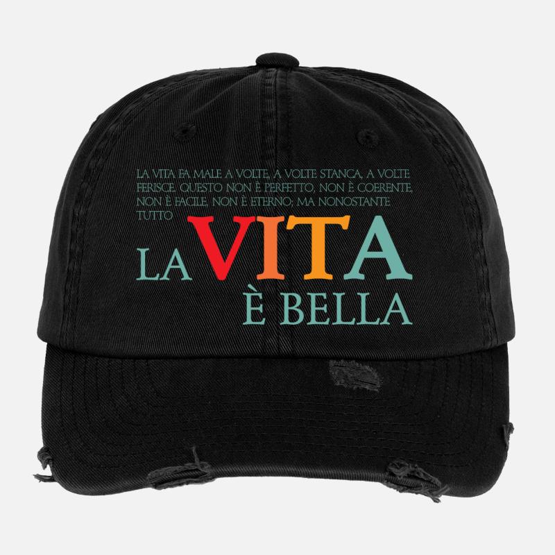 La vita e bella Flexfit Vintage Destroyed Cap
