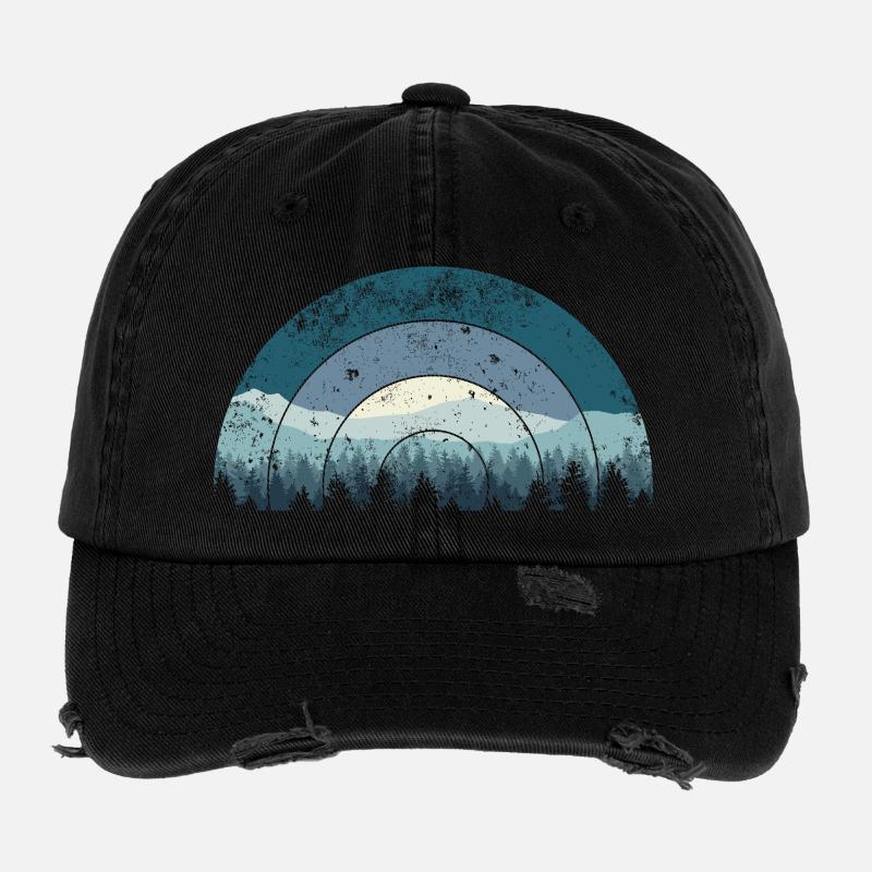 Blue Arc Forest Landschaft Flexfit Vintage Destroyed Cap