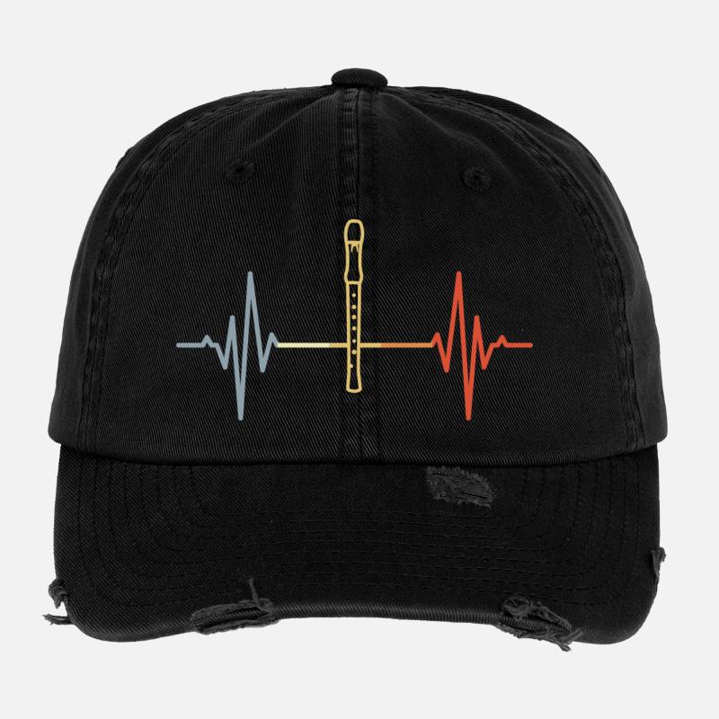 Flûte Heartbeat Retro Casquette vintage effet usé Flexfit