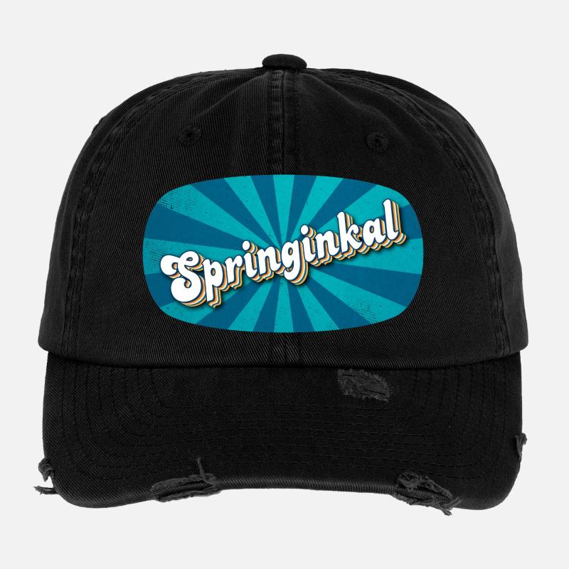 Springinkal - garçon plein de vie, nom d’animal de compagnie Casquette vintage effet usé Flexfit