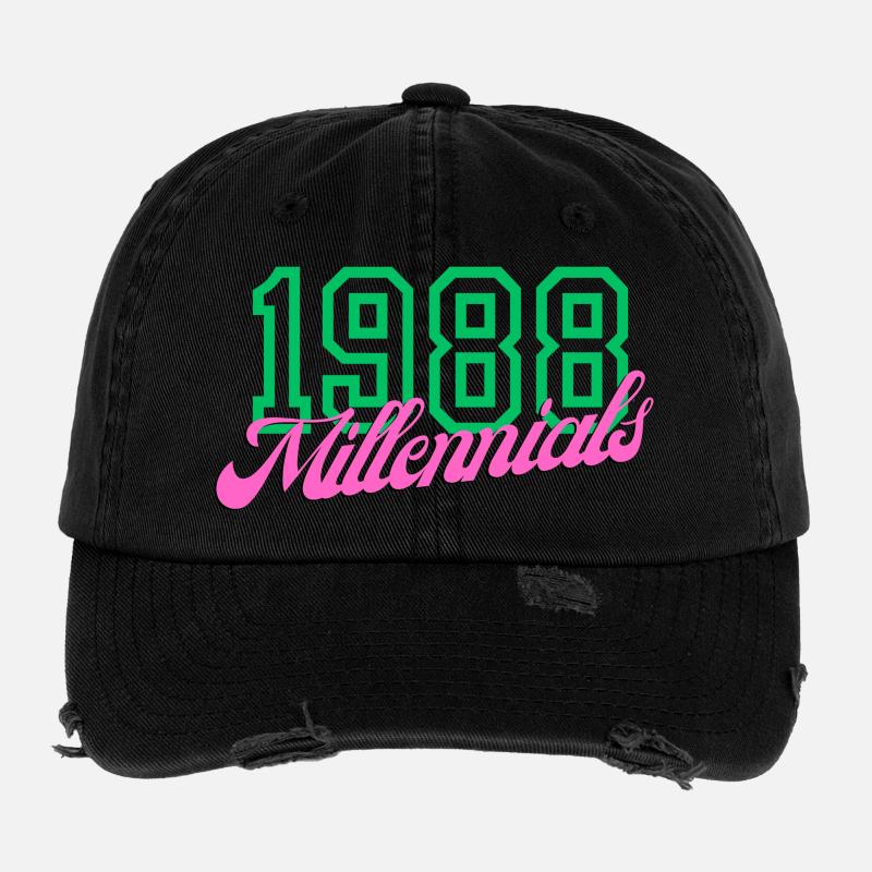 1988 Millennial Digitales Keynote Design Flexfit Vintage Destroyed Cap