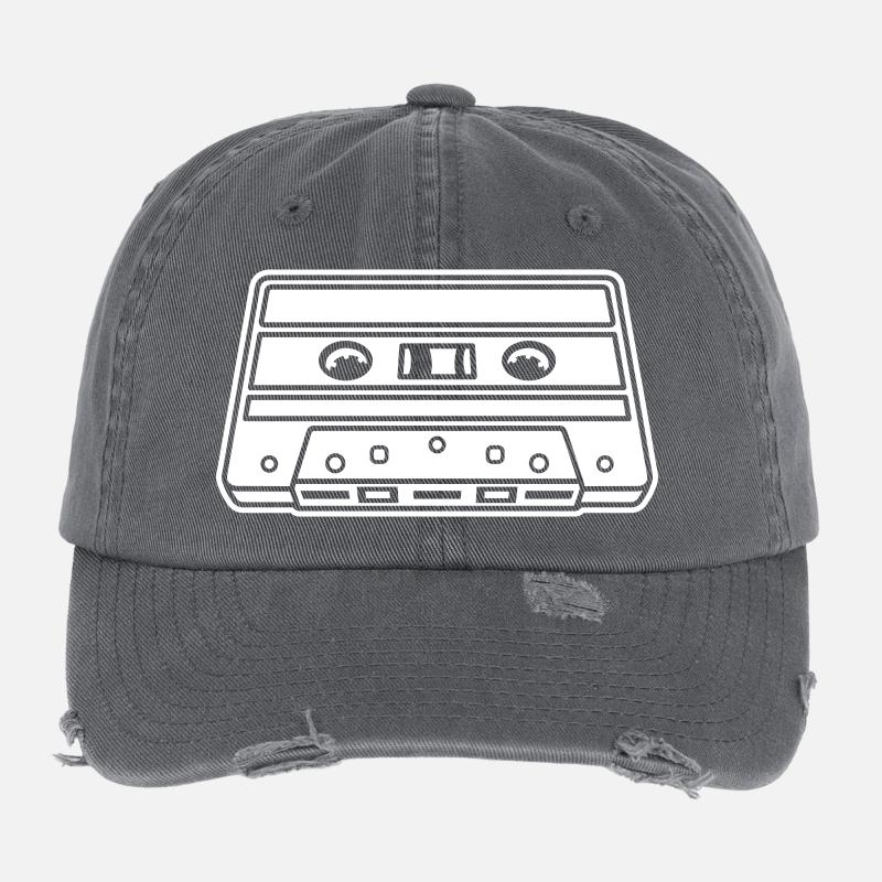 Kassette Perspektive – Retro Mixtape Design Flexfit Vintage Destroyed Cap