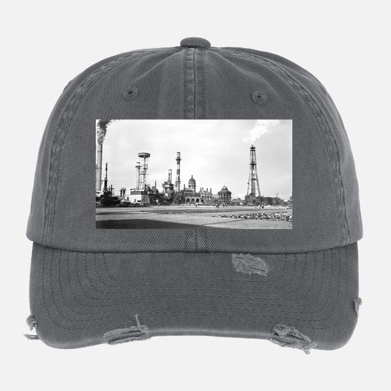 Paysage à vapeur industriel rétro Casquette vintage effet usé Flexfit