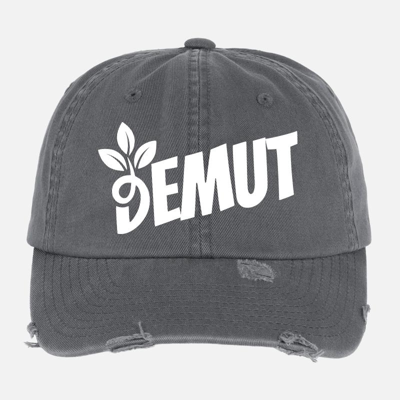 Humility Leaves Design Flexfit Vintage Destroyed Cap