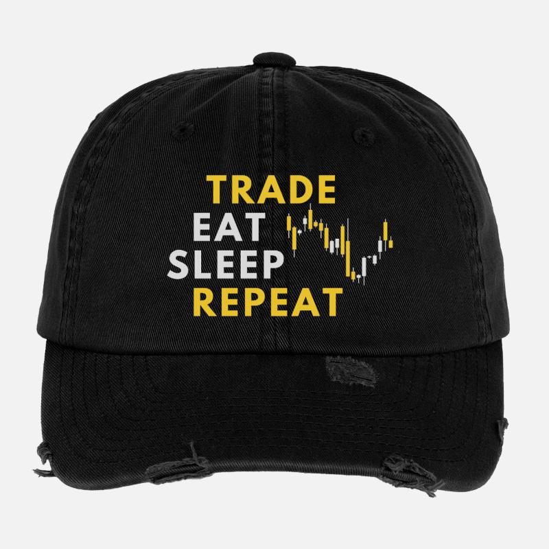 Trader - Négociation d’actions en bourse Casquette vintage effet usé Flexfit