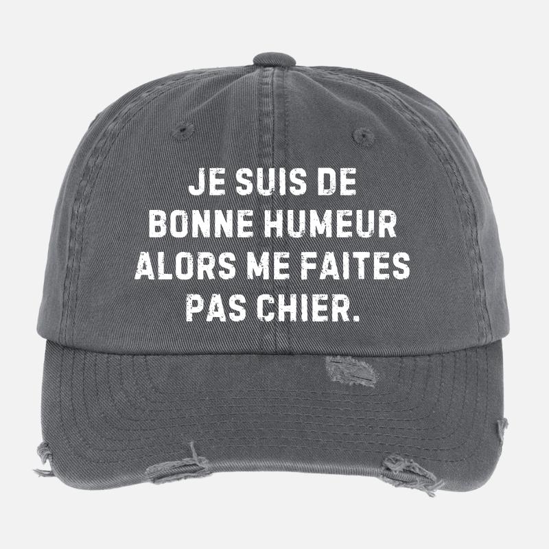 Bonne humeur – me faites pas chier Casquette vintage effet usé Flexfit