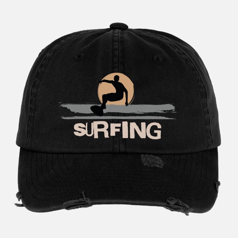 Surf Surfen Surfer Flexfit Vintage Destroyed Cap
