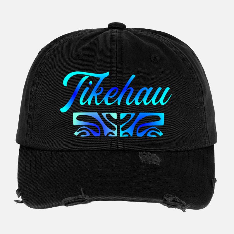 TIKEHAU (lagoon blue) Flexfit Vintage Destroyed Cap