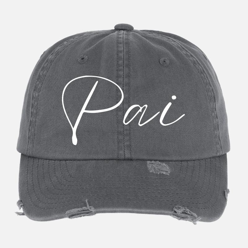 Pai Name T-Shirt Gift for Men Flexfit Vintage Destroyed Cap