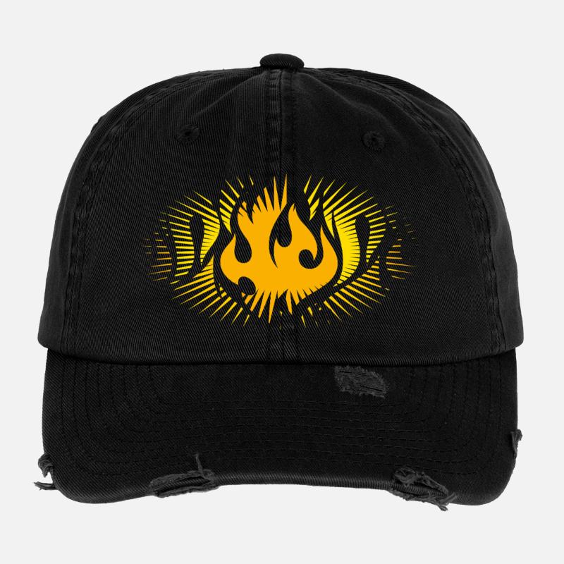 Radiant flame symbol – powerful design Flexfit Vintage Destroyed Cap