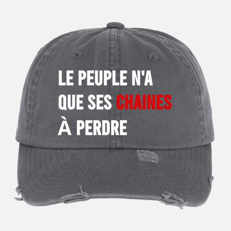 Le peuple n'a que ses chaînes à perdre  Casquette vintage effet usé Flexfit