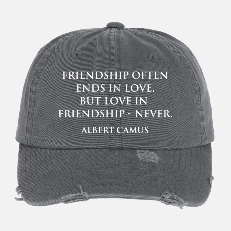 Albert Camus Amitié Amour Paradoxe citation Casquette vintage effet usé Flexfit