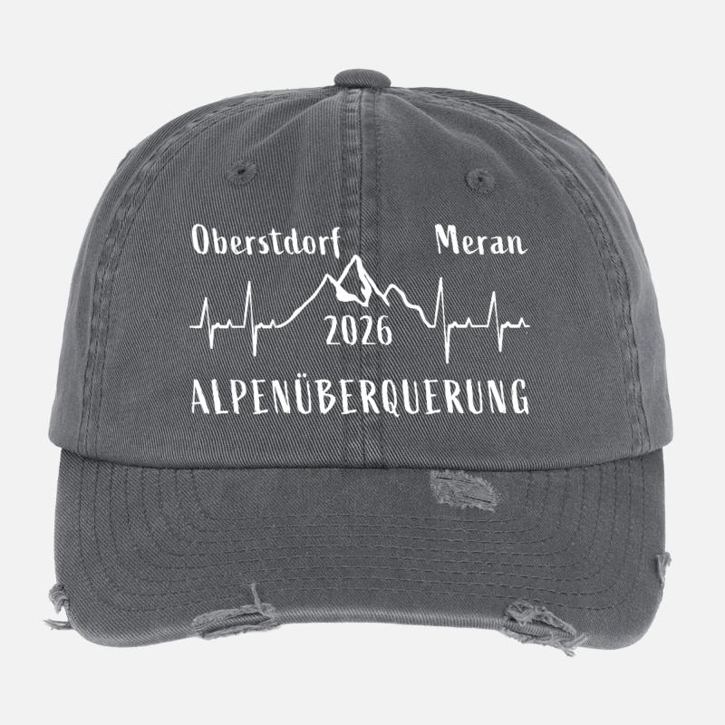 Traversée des Alpes 2026 Oberstdorf Merano E5 Casquette vintage effet usé Flexfit