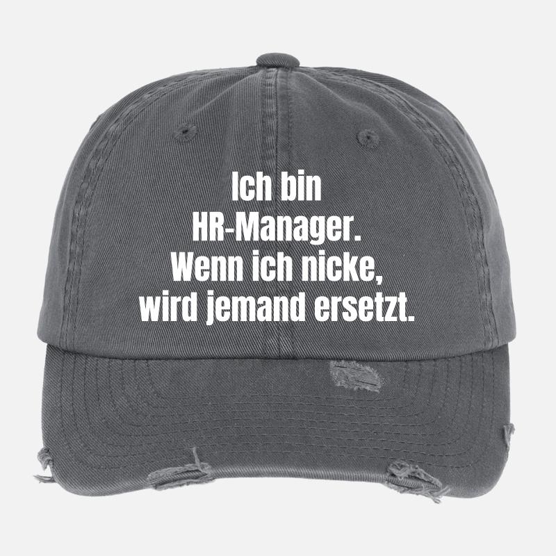 HR-Manager Droh-Statement Spruch Flexfit Vintage Destroyed Cap